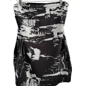 White‎ Fox Get Closer Black / White Graphic Print Mesh Mini Tube Dress Size XL thumbnail 2