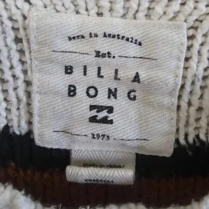 Billabong Sweater Sz S‎ Seeing Double Striped Boxy Comfy Lagenlook Earthy thumbnail 3
