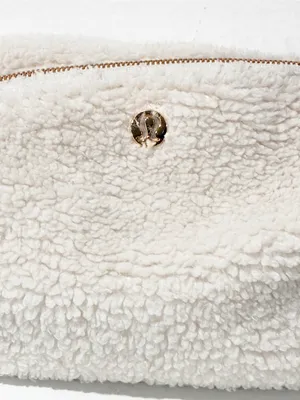 Lululemon Feeling Ready Mini Pouch Fleece Sherpa Bag Cream thumbnail 2