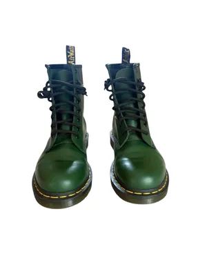 Dr Martens Air Cushioned 1460 8 Hole Green Leather Combat Ankle Boots Womens 7 thumbnail 3