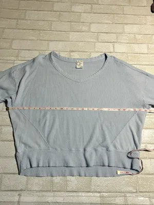 Offline oversized Women's Waffle Knit Top Size small Blue thumbnail 4