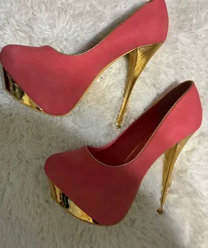 Shiekh Pink and Gold Stiletto Platform Pumps thumbnail 2