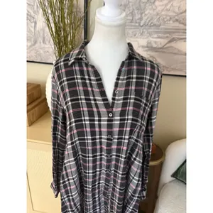 HATCH Alyssa Plaid Button Down Maxi Dress Maternity‎ Size 1 Small Black thumbnail 5