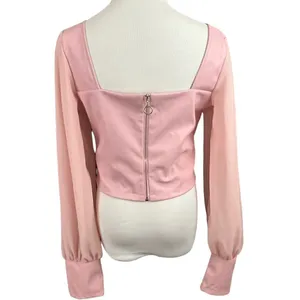 ASOS Parisian Bubblegum Pink Vegan Leather Bustier Sheer Sleeve Top 10 thumbnail 3