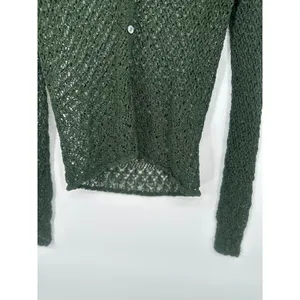 Vintage Apostrophe Y2K Mesh Knit‎ Cardigan Sweater S Green Forest Fairy Grunge thumbnail 3