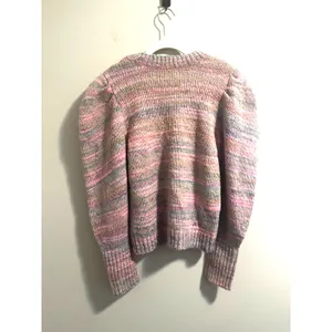 LoveShackFancy Aquarius Pullover Chunky Knit Sweater Pink Cloud Puff Sleeve sz M thumbnail 4