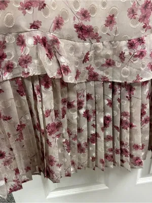 Lulu's Beige Midi Dress with Rose Pink Floral Print thumbnail 5