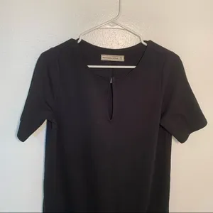 Abercrombie & Fitch Women's Size Medium Short Sleeve Ponte Shift Dress Black thumbnail 4
