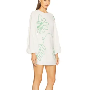 Luna Mini Dress in Ivory thumbnail 2