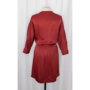 SCOTCH & SODA Maison Scotch Red Satin Wrap Dress Solid Party Cocktails Medium thumbnail 7