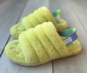 Ugg Fluff Yeah Slippers in yellow size 6 thumbnail 1