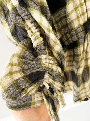 Free People We The Free Plaid Wool Blend Utility Jacket Shacket Medium Grunge thumbnail 8