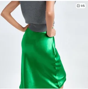 Babaton  green silky midi skirt  thumbnail 2