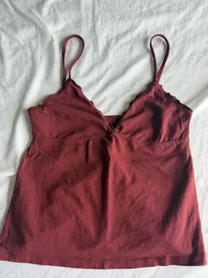 burgundy brandy melville babydoll tank top thumbnail 1