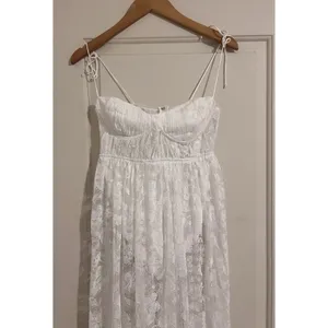 For Love & Lemons $260 Lorena Dress White Maxi Floral Bridal Lace Fairy Ethereal thumbnail 7