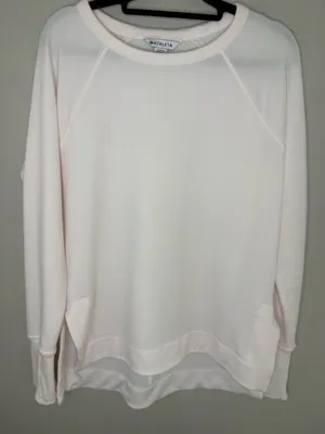 Athleta Blush Pink Pullover Sweatshirt Small Soft Lounge Athleisure thumbnail 1
