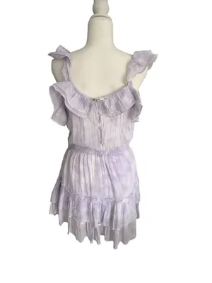 LOVESHACKFANCY Natasha Purple White Ombré Tie Dye Dress Size Medium thumbnail 6