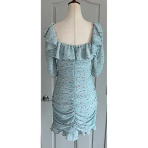 ASTR The Label Teal Multi Ditsy Floral Ruched Mini Dress‎ ADR100891 XS thumbnail 12