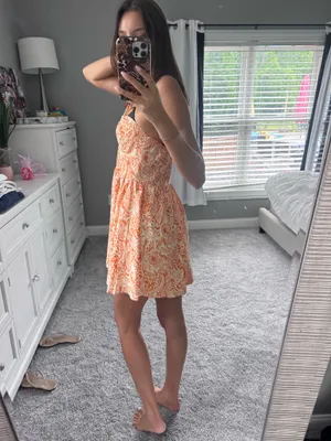SHEIN orange mini dress thumbnail 5