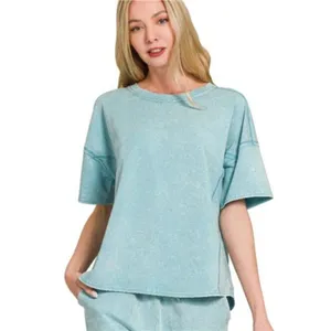 Zenana ✨NWT‎ Acid Washed Short Sleeve Tee & Shorts Set thumbnail 2