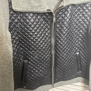 LAUREN RALPH LAUREN Quilted Fleece Full Zip Jacket Black Gray Size XL thumbnail 13