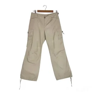 VTG Y2K Daisy Fuentes Khaki Mid Rise Wide Leg Parachute Utility Cargo Pants 8 thumbnail 2