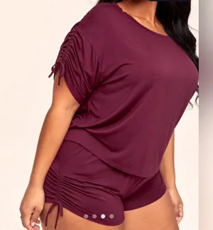 Adore me Laura Dark red knit top and short set SZ 2X thumbnail 5