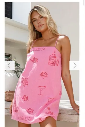 Billy J Pink Spaghetti Strap Mini Dress thumbnail 1