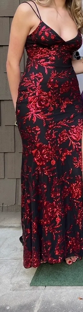 Windsor Angela Floral Sequin Dress Red Size M thumbnail 4
