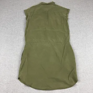 Paige Shirt Dress Womens Small Green Short Sleeve Button Front Tencel Belted thumbnail 7