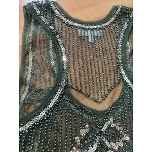 Love Culture‎ Sheer Green and Gold Sequin Tank thumbnail 6