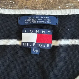 Vintage Tommy Hilfiger Black White Striped Cotton Knit Sleeveless Top Small thumbnail 2
