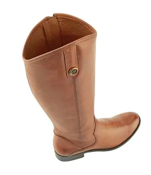 FRYE Leather Tall Boots in Cognac Brown, Western Inside Zip Size 5M NEW thumbnail 11