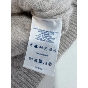 Heather Brown Cashmere Cable Knit V-Neck Sweater Taupe Lands' End L 14-16 thumbnail 6