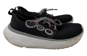 OOFOS OOmy Stride Low Shoe Black White Recovery Sneaker Womens 7.5‎ EU 38.5 thumbnail 1