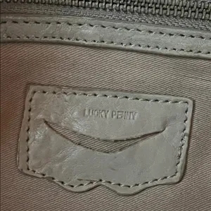 Lucky Penny shoulder bag with rich Chevron leather accents vintage unique style thumbnail 4