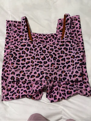 Fabletics Pink Leopard Print Leggings & Sports Bra Set thumbnail 4