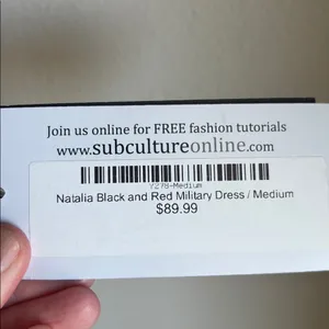 Punk Rave Red and Black Military Dress Size‎ Medium thumbnail 4