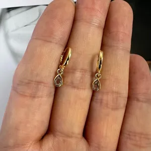 Elegant Teardrop Dangle Drop Earrings for Women Gold thumbnail 4