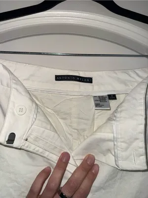 Antonio Melani White Linen Pants size 0 thumbnail 2