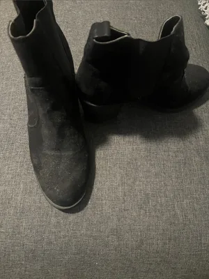 H&M Black Suede Chelsea Ankle Boots thumbnail 2
