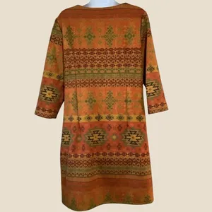 Anthropologie Dor Dor Couture Aztec Dress Large Western Faux Suede Bohemian Boho thumbnail 2