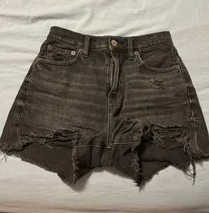 American Eagle Black Jean Shorts High-Rise thumbnail 1