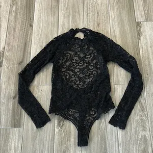 Victoria's Secret Elegant Black Lace Bodysuit thumbnail 1
