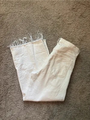 Banana Republic White Wide-Leg High-Rise Jeans thumbnail 2