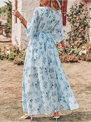 NWT Baltic Born Kia Kimono Maxi Dress Sage Floral M Romantic Coquette Fairycore thumbnail 4