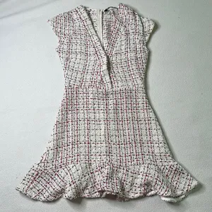 Zara Textured Weave Tweed Dress With Ruffles thumbnail 8