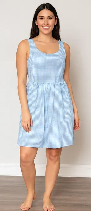 Lauren‎ James Bow Back Gingham Dress Blue Sleeveless Sundress XS Cottagecore thumbnail 1