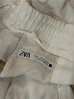Zara White linen Casual Pants thumbnail 2