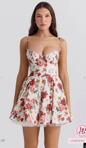 House of CB Minimoiselle Italian Rose Print Tulle thumbnail 1